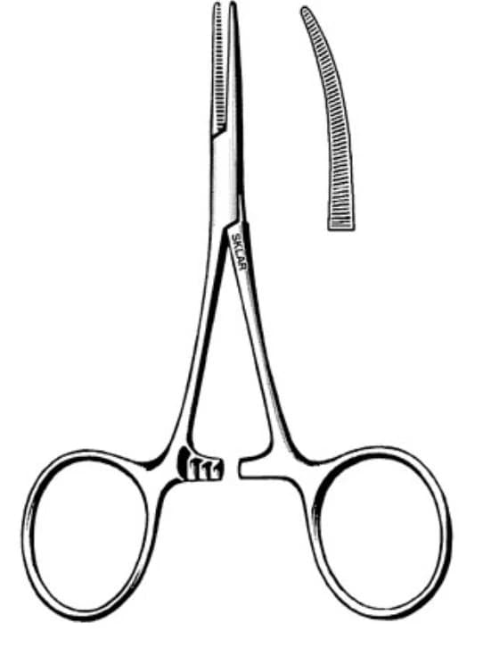 Sklarlite Hartman Mosquito Hemostat Forceps, Curved, 3-1/2" Stainless Steel, Non-Sterile, Each - Forcep Mosquito Hartman Curved - Image 1