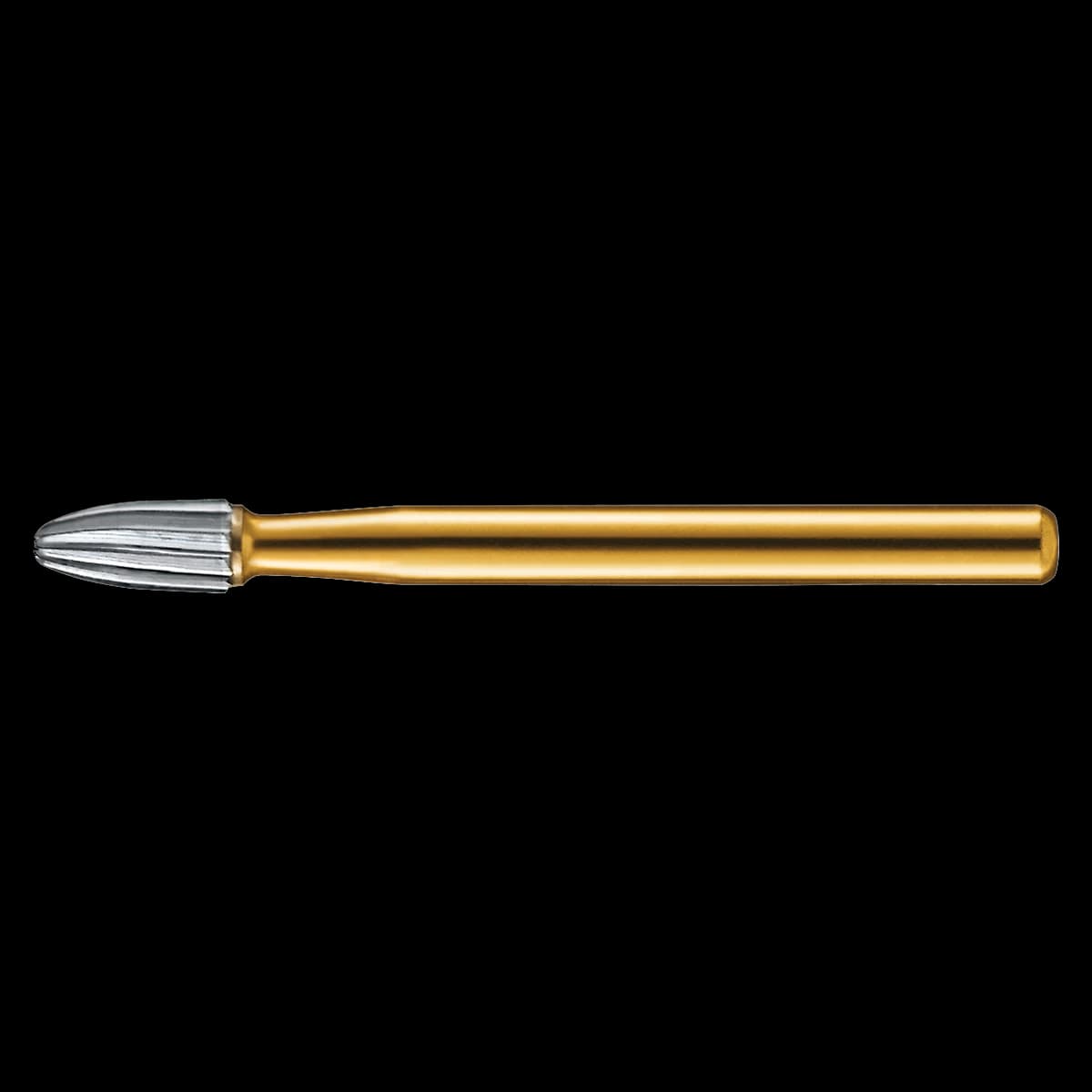 Kerr Trimming & Finishing Carbide Bur FG 7408, Egg Shape, 12 Flute, Friction Grip, 2.3 mm Diameter, 3.6 mm Length, 100/Pk, FG7408-KCC - Kerr Trimming & Finishing Carbide Burs FG 7408 100/Pk - Image 1