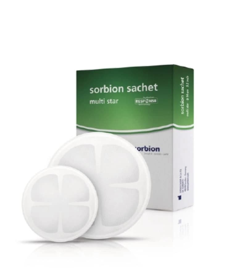 Sorbion Sachet S Multistar Wound Dressing, 14 cm Round, Super Absorbent, Latex-Free - Dressing Sorbion Multistar - Image 1