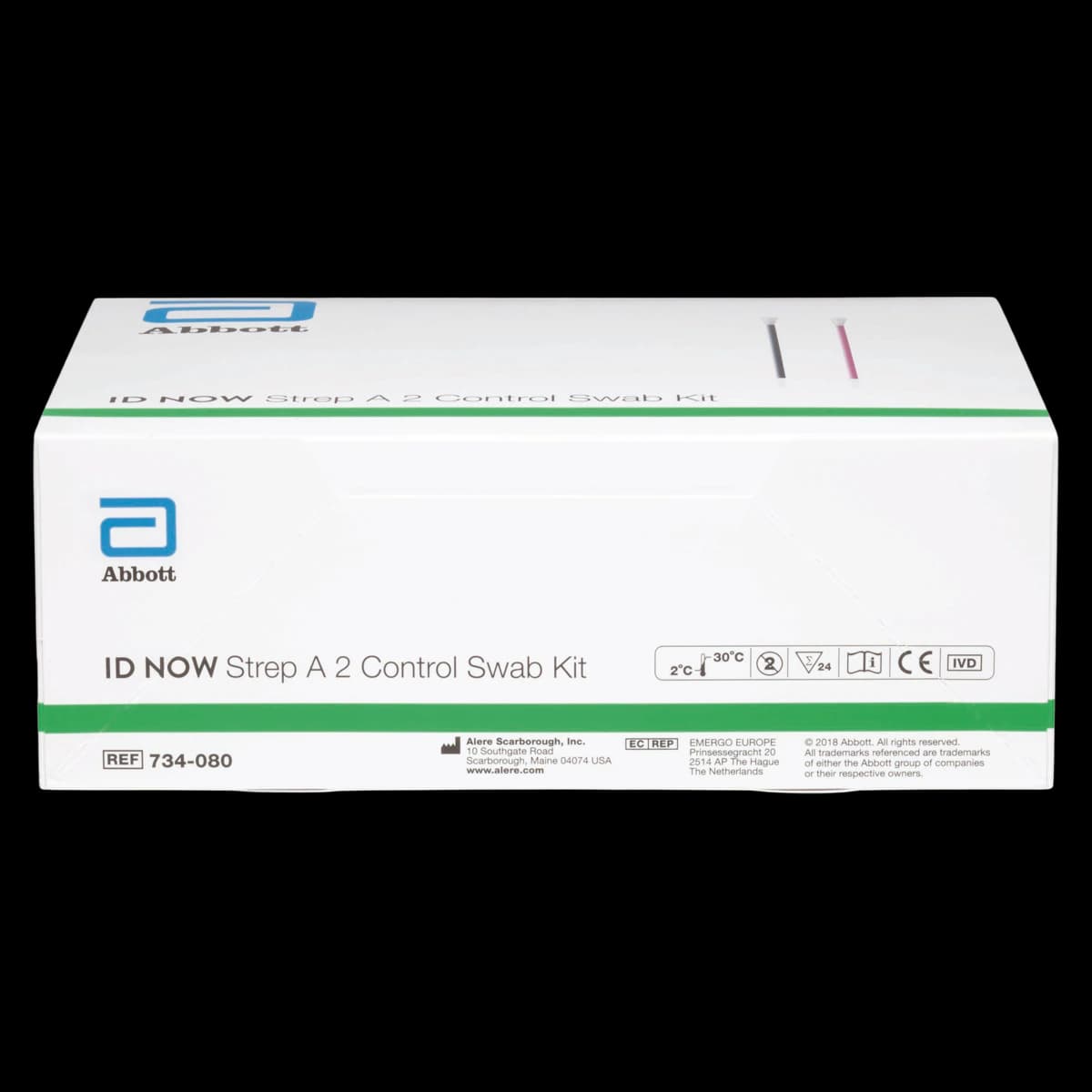 ID NOW Strep A Positive/Negative Control Swabs, 12 Positive and 12 Negative, 24 Swabs/Box - ID NOW Strep A 2 Controls - Image 1