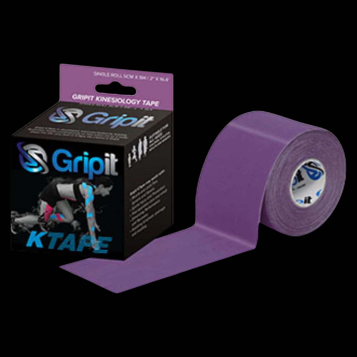 Strapit OG Kinesiology Tape, Cotton/Lycra/Spandex, 2" x 5.5yd, Purple, Latex-Free, 01KT0J0A3BDFDKH7M63R4ZT6G2 - Strapit Og Kines Tape 2x5.5yd - Image 1