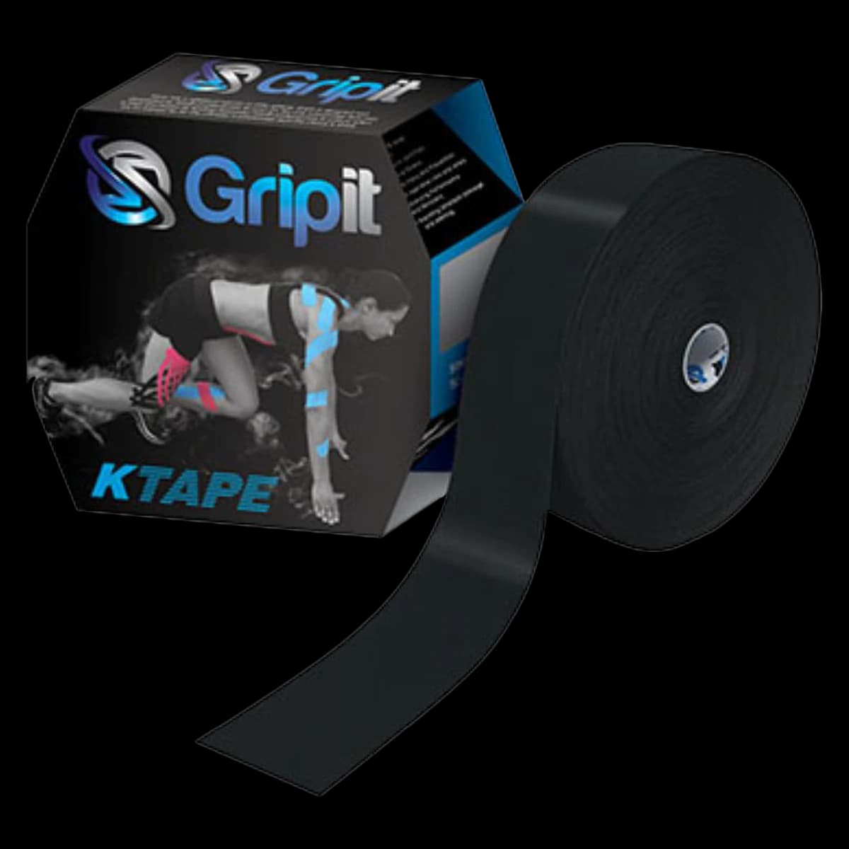 Strapit Original Kinesiology Tape, Black, 2" x 35 yd, 1 Roll/Box - Original Kinesiology Tape Blk - Image 1