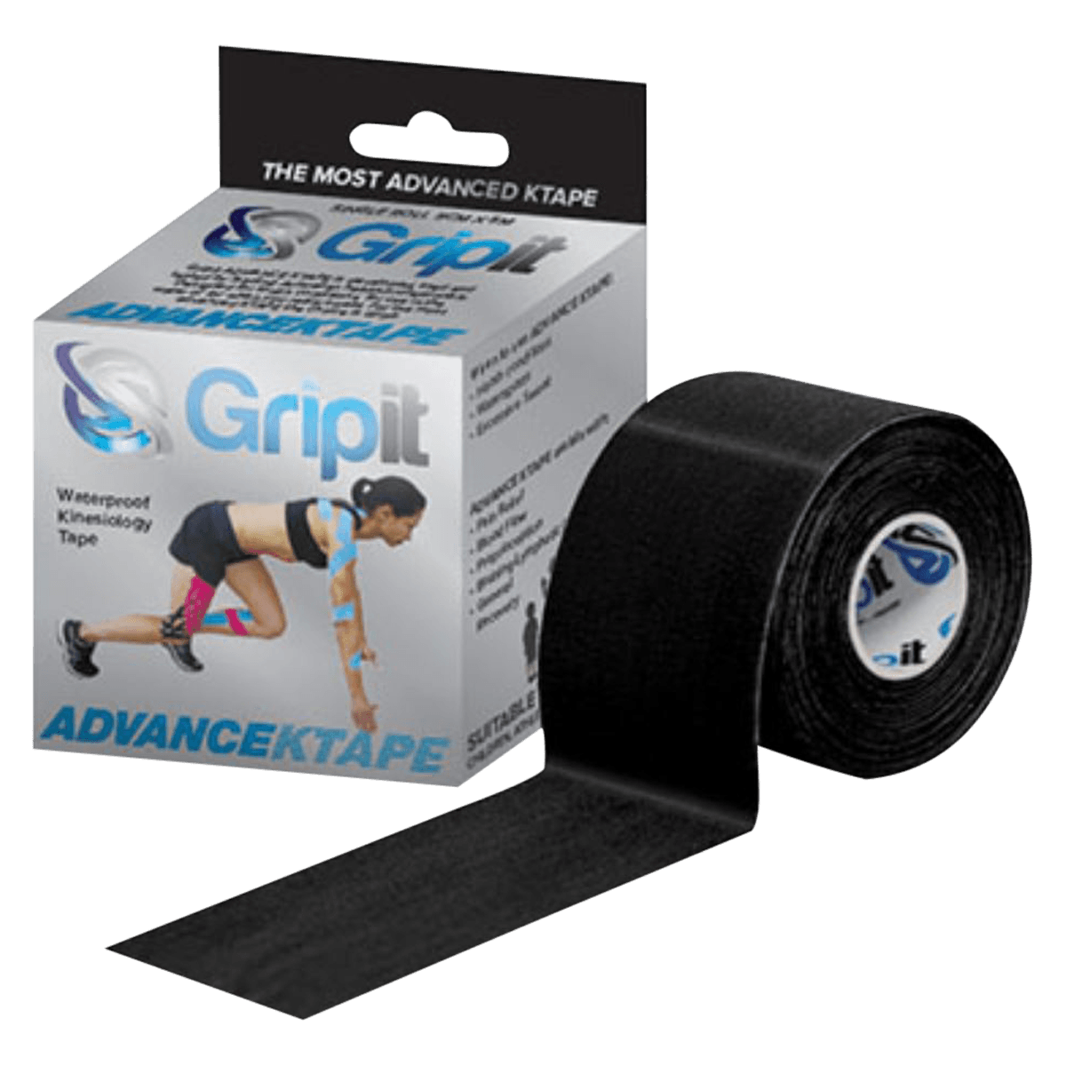 Strapit Advance Kinesiology Tape, Viscose/Synthetic, 2" x 5.5 yd, Black, Latex-Free, 01KT0J099BH25J55BT0121ZCTQ - Strapit Adv Kines Tape 2x5.5yd - Image 1