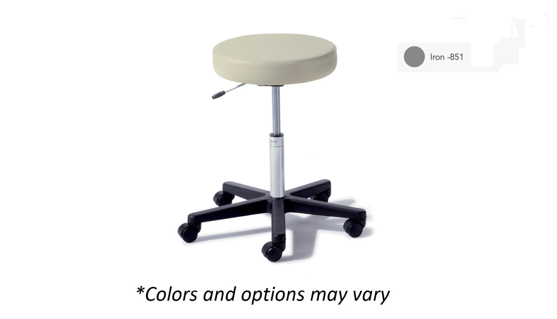 Midmark Ritter 272 Basic Adjustable Stool with Casters, Iron Ore, 300 lb Capacity - 272 Basic Adustable Stool Cast - Image 1