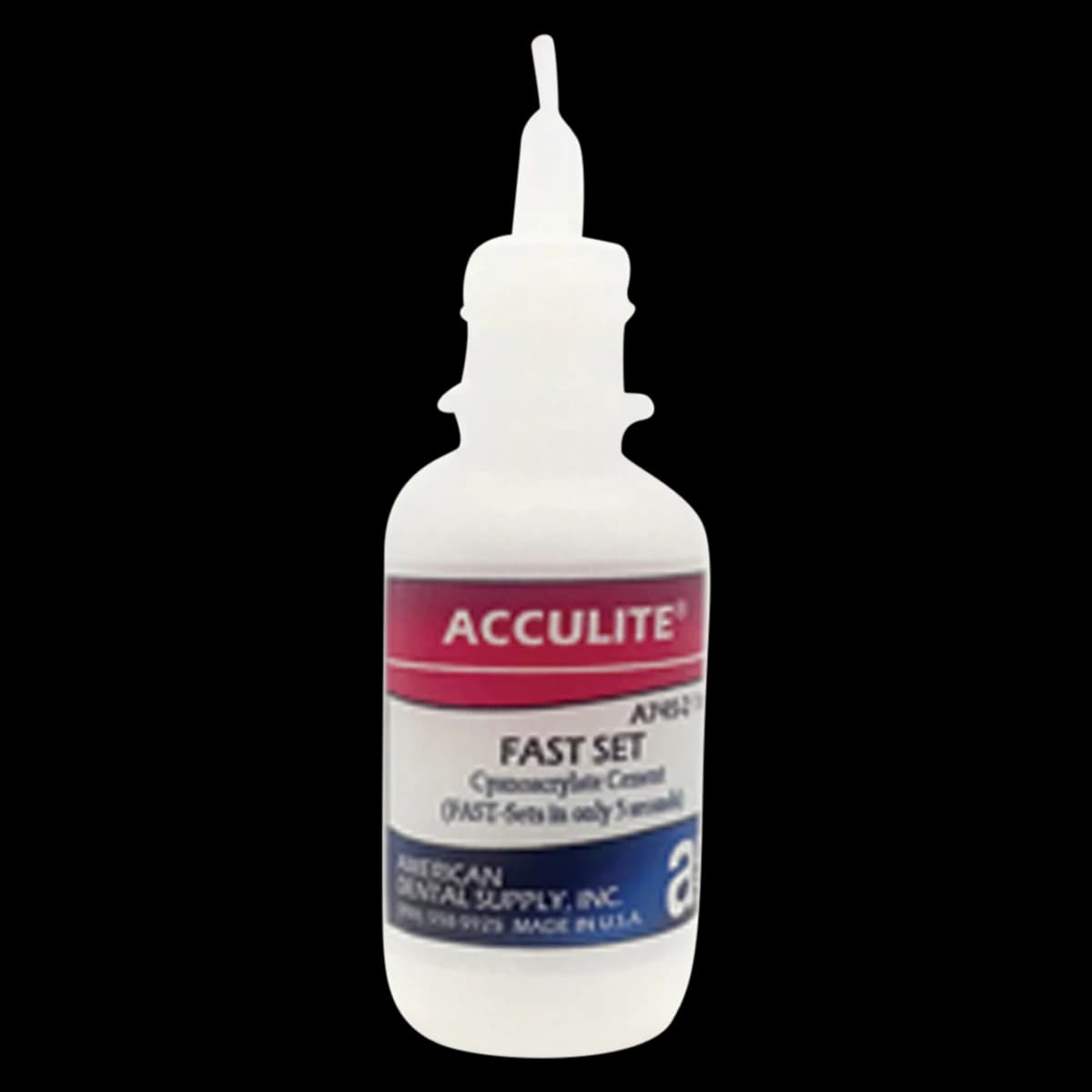 Acculite Fast Set Cyanoacrylate Cement, 0.5oz Bottle with Pinpoint Applicator - Acculite Fast 0.5oz - Image 1