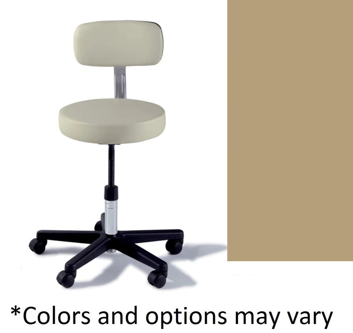 Midmark Ritter 271 Value Series Adjustable Exam Stool with Back, Sandy Retreat, 225 lb Capacity - 271 Adjust Basic Stool w/ Back - Image 1