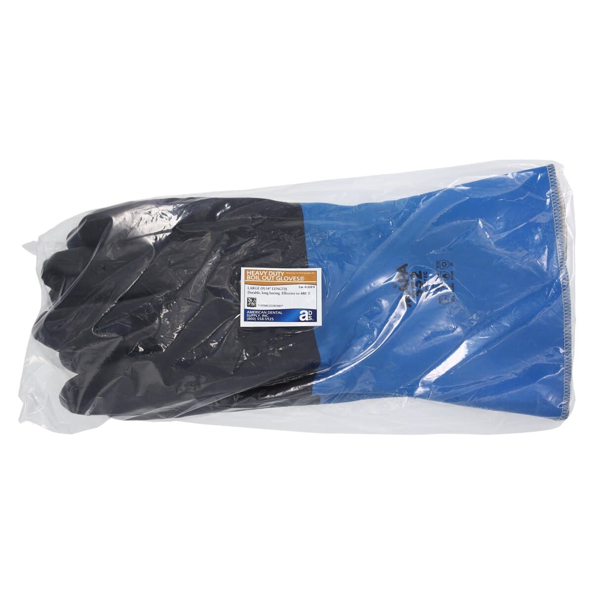 American Dental Supply Boil-Out Heavy Duty Neoprene Lab Gloves, Large (Size 9), 14" Length, 1 Pair thumbnail 2