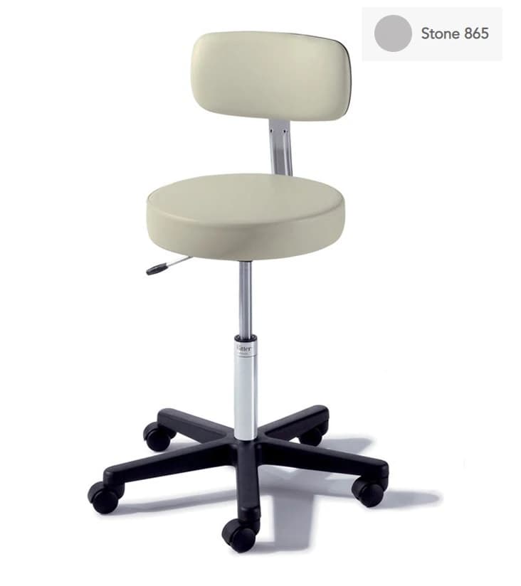 Midmark Ritter 273 UFree Basic Stool with Back, Ultrafree Stone, 225 lb Capacity - 273 UFree Basic Stool w/ Back - Image 1