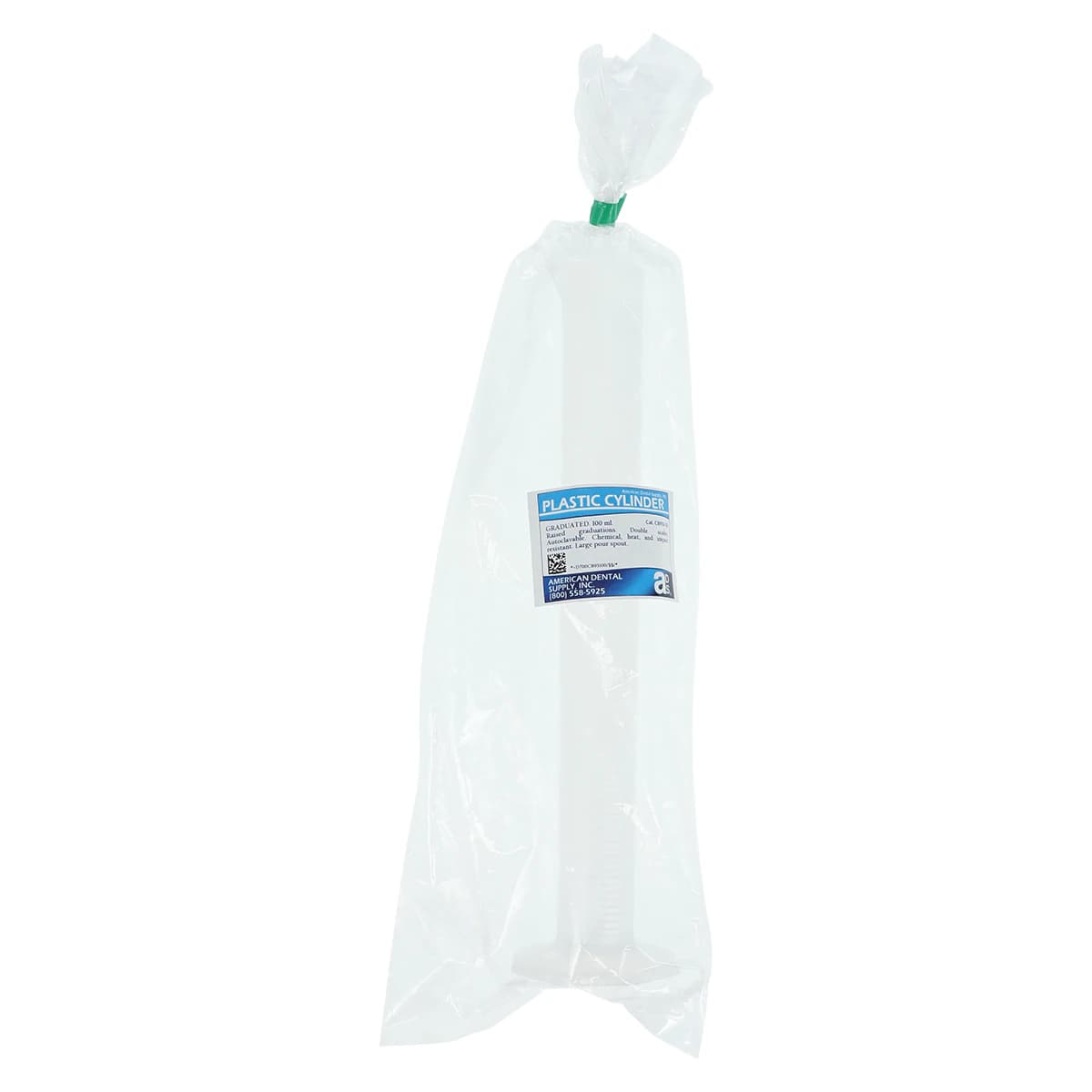 Plastic Graduated Cylinder, 100 mL, Autoclavable, American Dental Supply - Plastic Graduated Cylinder 100ml - Image 1