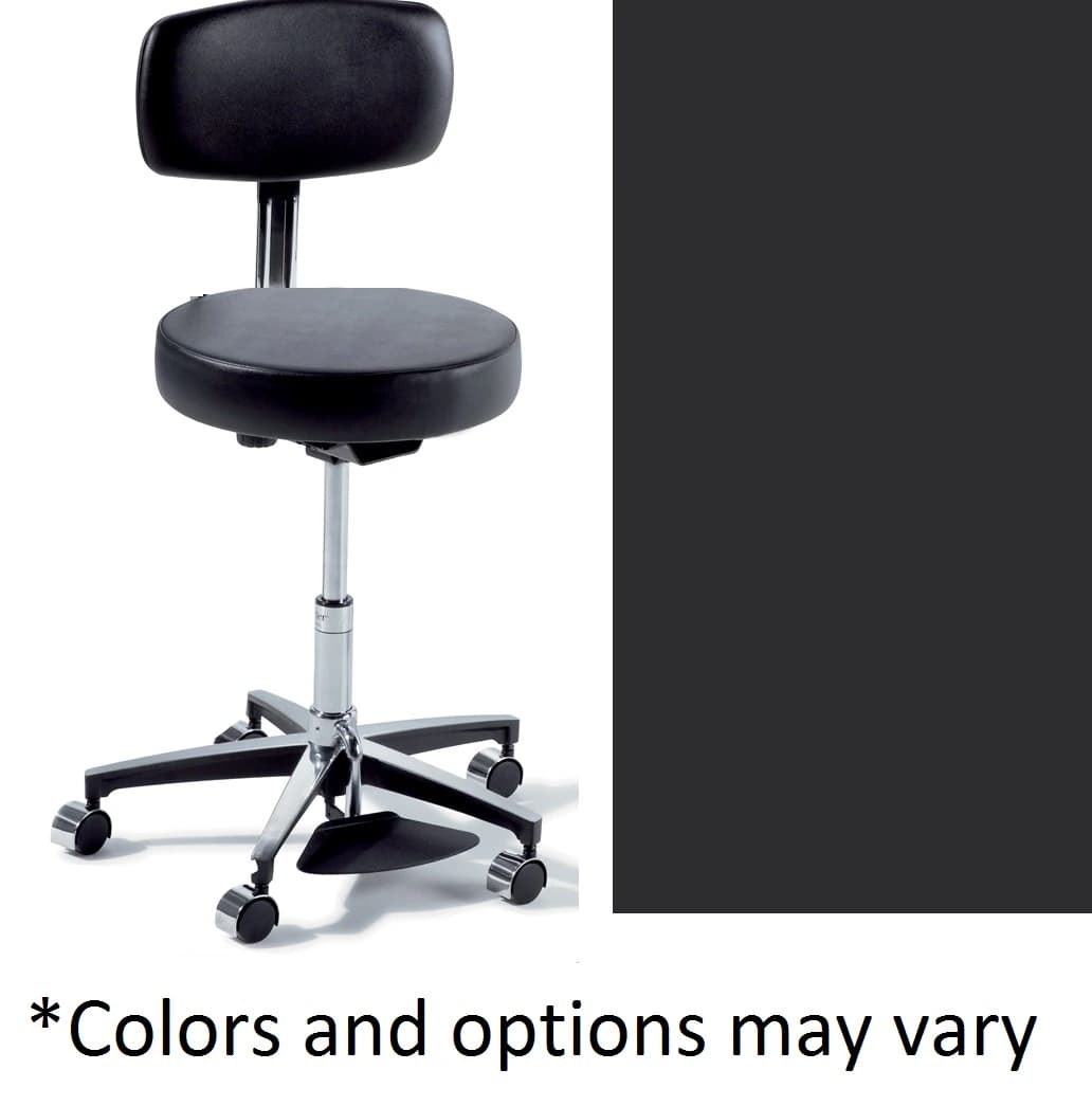 Midmark Ritter 277 UltraFree Exam Stool with Foot Ring, Obsidian, 225 lb Capacity - Basic 277 UltraFree Stool W/FR - Image 1