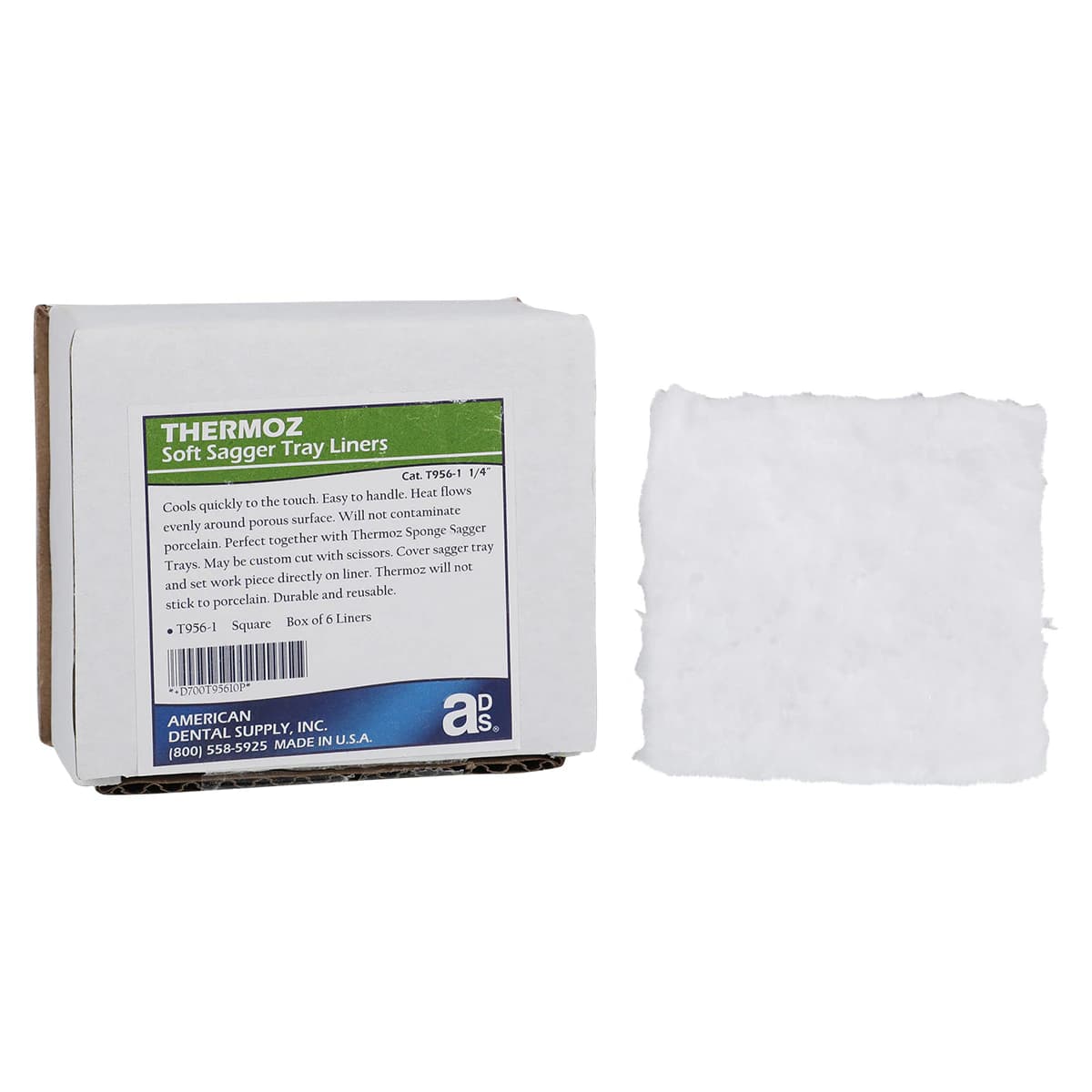 Thermoz Soft Sagger Tray Liner, 1/4" Square, 6/Pkg - Thermoz Tray Liner Sq .25 Box of 6 - Image 1
