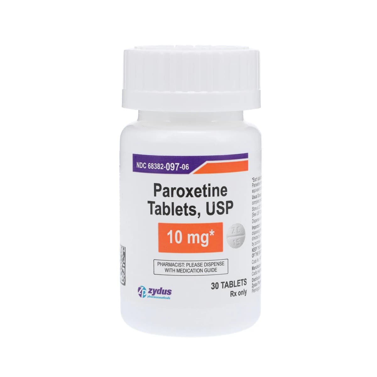 Paroxetine HCl Tablets, 10mg, 30/Bottle, Zydus Pharmaceuticals - Paroxetine HCl Tablets - Image 1