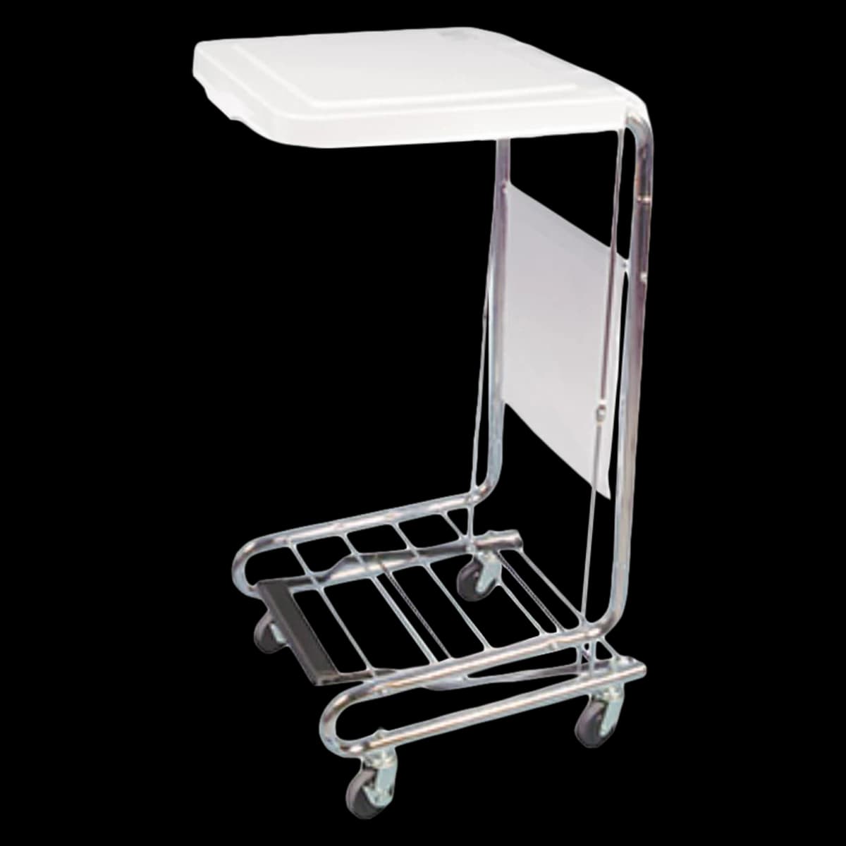 Restoramed Hamper Stand Mobile Plated Steel with Hands-Free Lid, 19.5" x 18" x 38" - Hamper Stand Mobile Plated Ste - Image 1