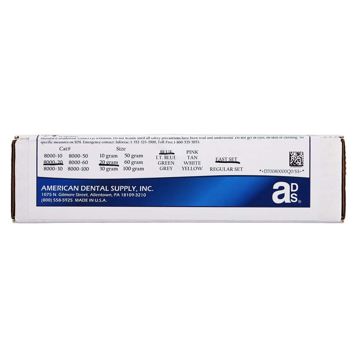 American Dental Supply Die Epoxy 8000 Fast Blue, 20g Syringe thumbnail 3