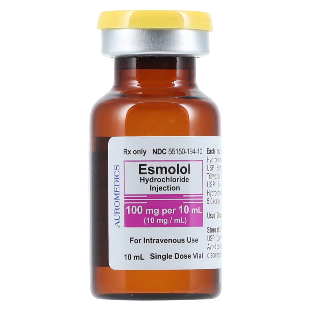 Esmolol HCl Injection 10 mg/mL, Single-Dose Vial, 10 mL, 25/Package thumbnail 3