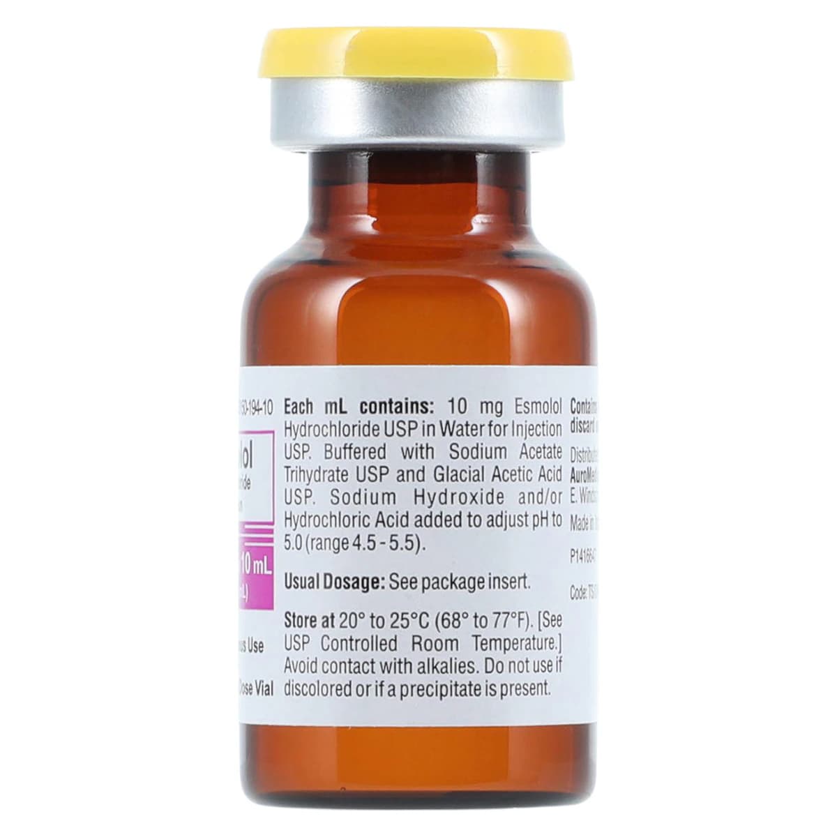 Esmolol HCl Injection 10 mg/mL, Single-Dose Vial, 10 mL, 25/Package thumbnail 4