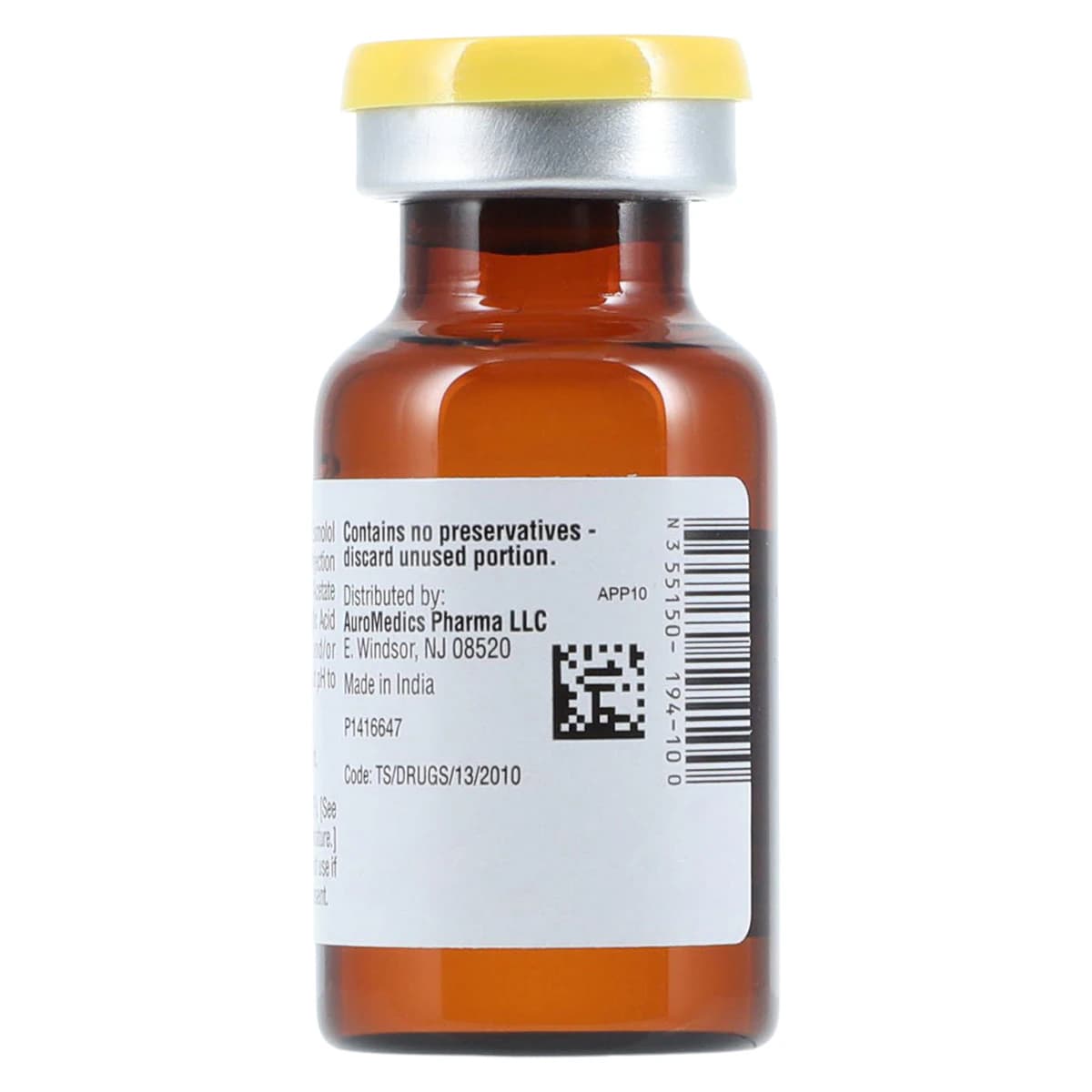 Esmolol HCl Injection 10 mg/mL, Single-Dose Vial, 10 mL, 25/Package thumbnail 5