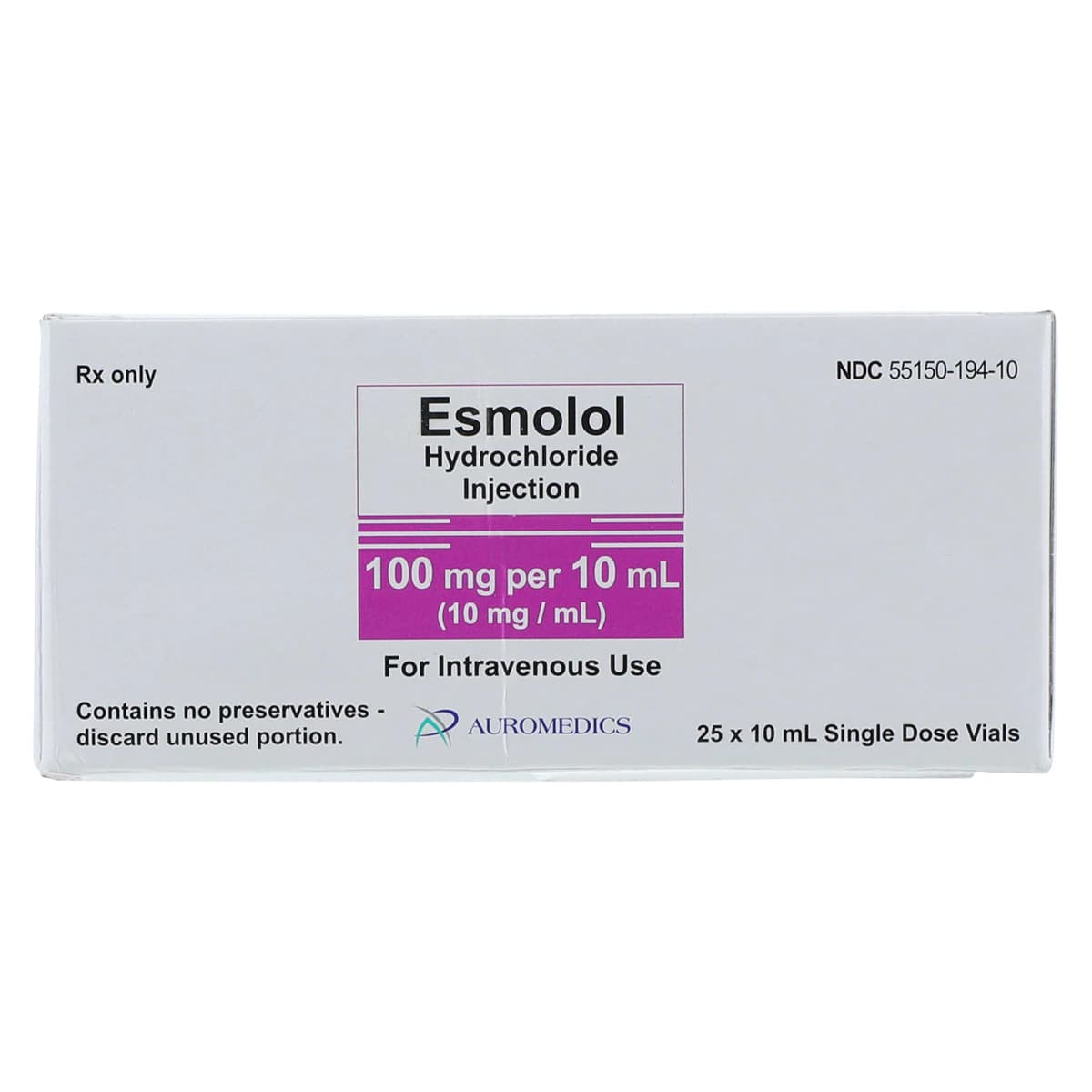 Esmolol HCl Injection 10 mg/mL, Single-Dose Vial, 10 mL, 25/Package thumbnail 6