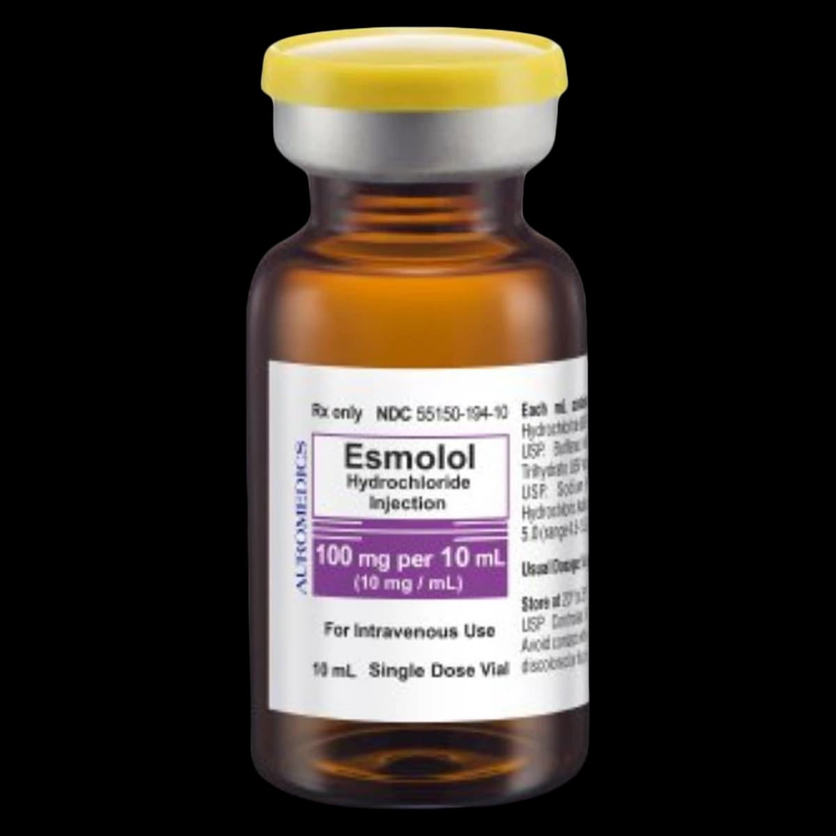 Esmolol HCl Injection 10 mg/mL, Single-Dose Vial, 10 mL, 25/Package thumbnail 2