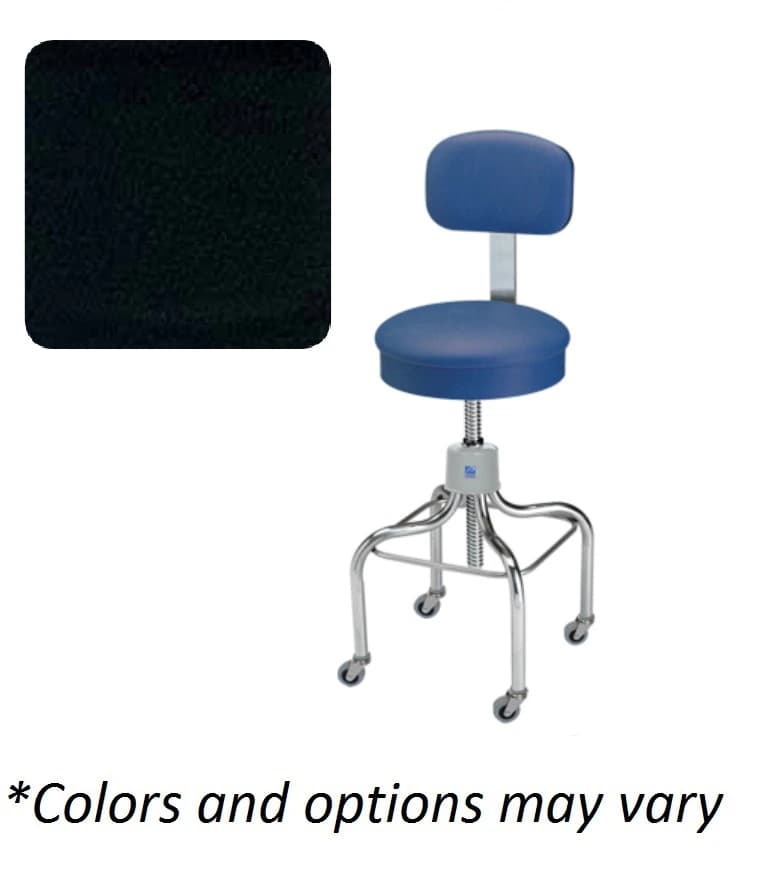 Pedigo Operating Room Stool with Back, 300 lb Capacity, Black - Stool OR w/ Back 300lb Cpc - Image 1