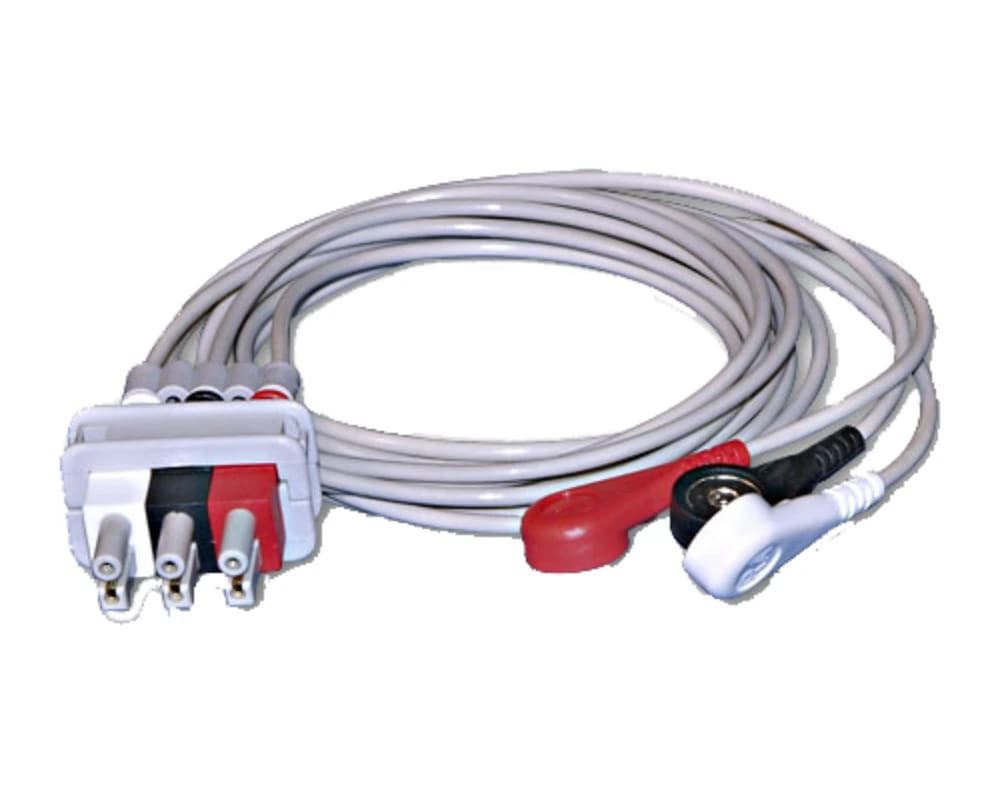 Bionet America ECG Cable, 3-Lead Snap Style, for BM3 Patient Monitor - Cable 3-Lead Snap Style - Image 1