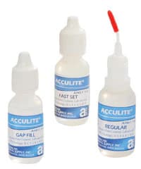 Acculite Fast Set Cyanoacrylate Adhesive, 1 oz Bottle with Pinpoint Applicator Tips thumbnail 2
