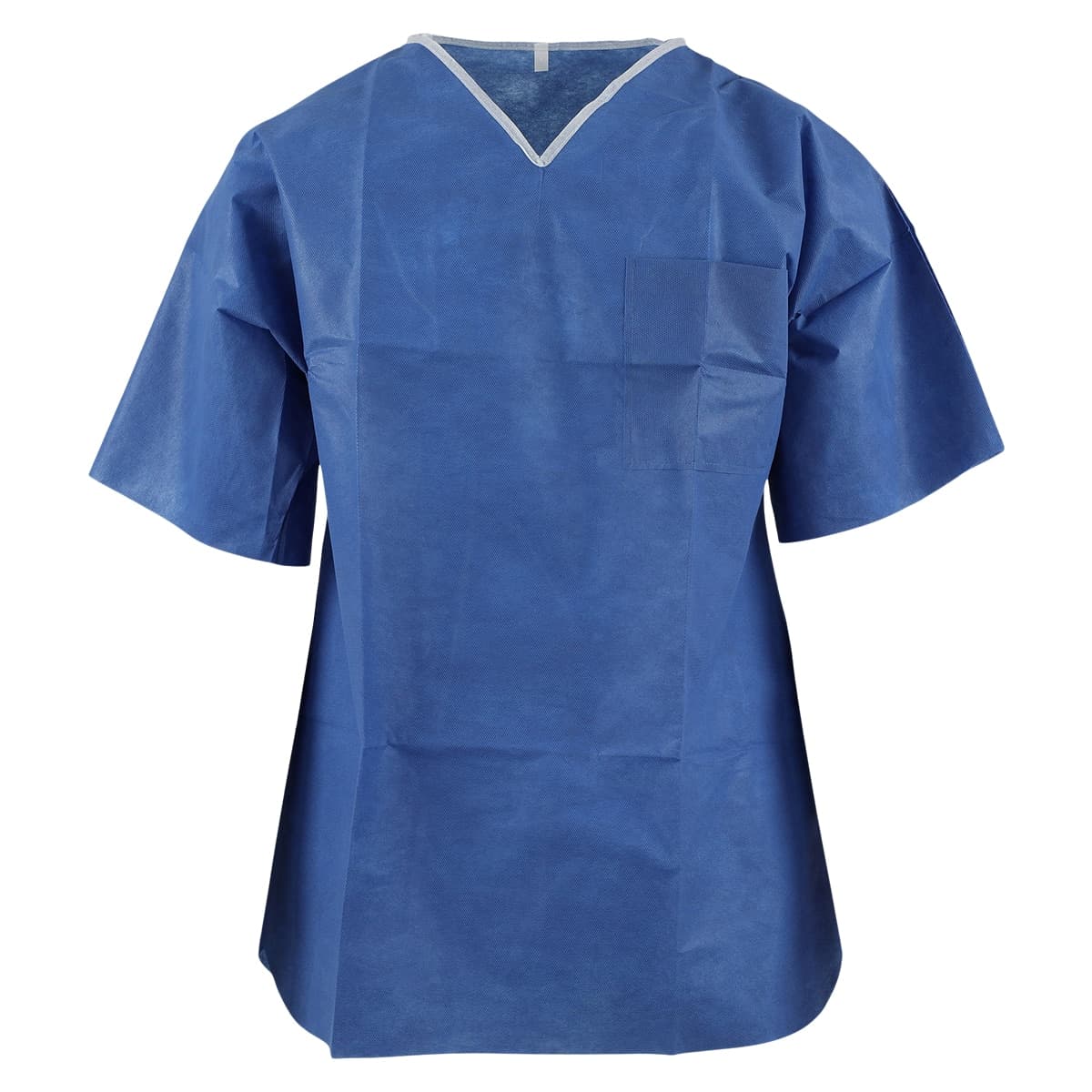 Graham Medical Professional Disposable Scrub Shirt, SMS Non-Woven, Large, Blue, Short Sleeve, V-Neck, 30/Case - Scrub Shirt SMS Disp Blue Nonw - Image 1