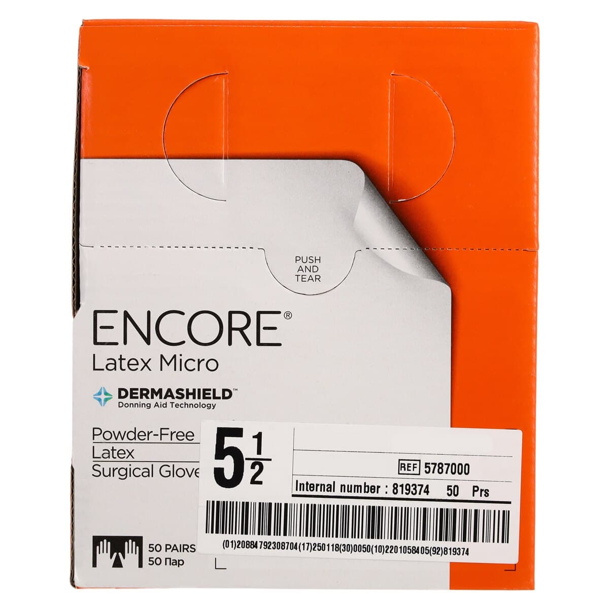 Ansell Encore Latex Micro Surgical Gloves, Powder Free, Size 5.5, Standard Brown, Chemo Tested thumbnail 5