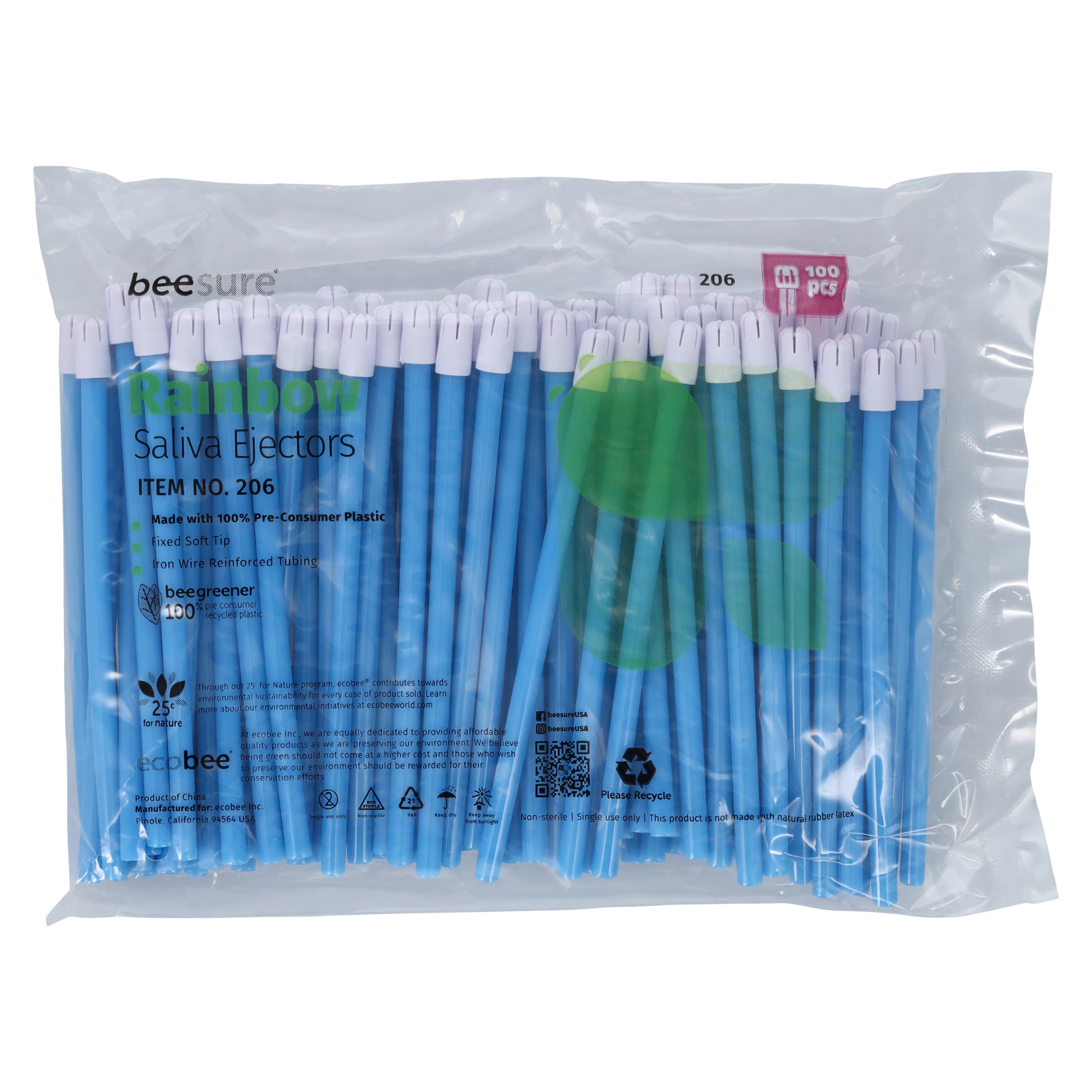 BeeSure Rainbow Saliva Ejectors, Assorted Colors, 500/Box, BE206 thumbnail 8