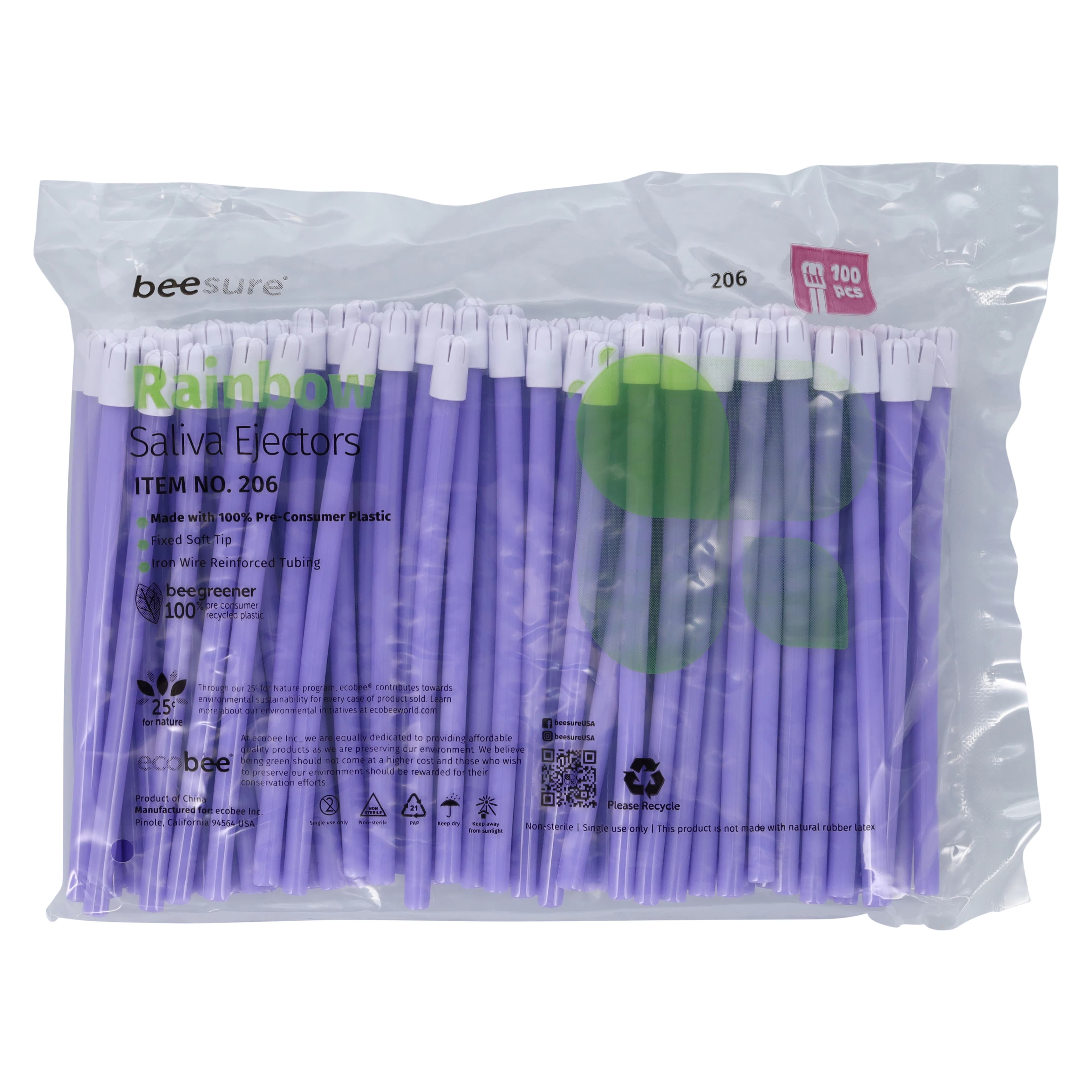 BeeSure Rainbow Saliva Ejectors, Assorted Colors, 500/Box, BE206 thumbnail 9