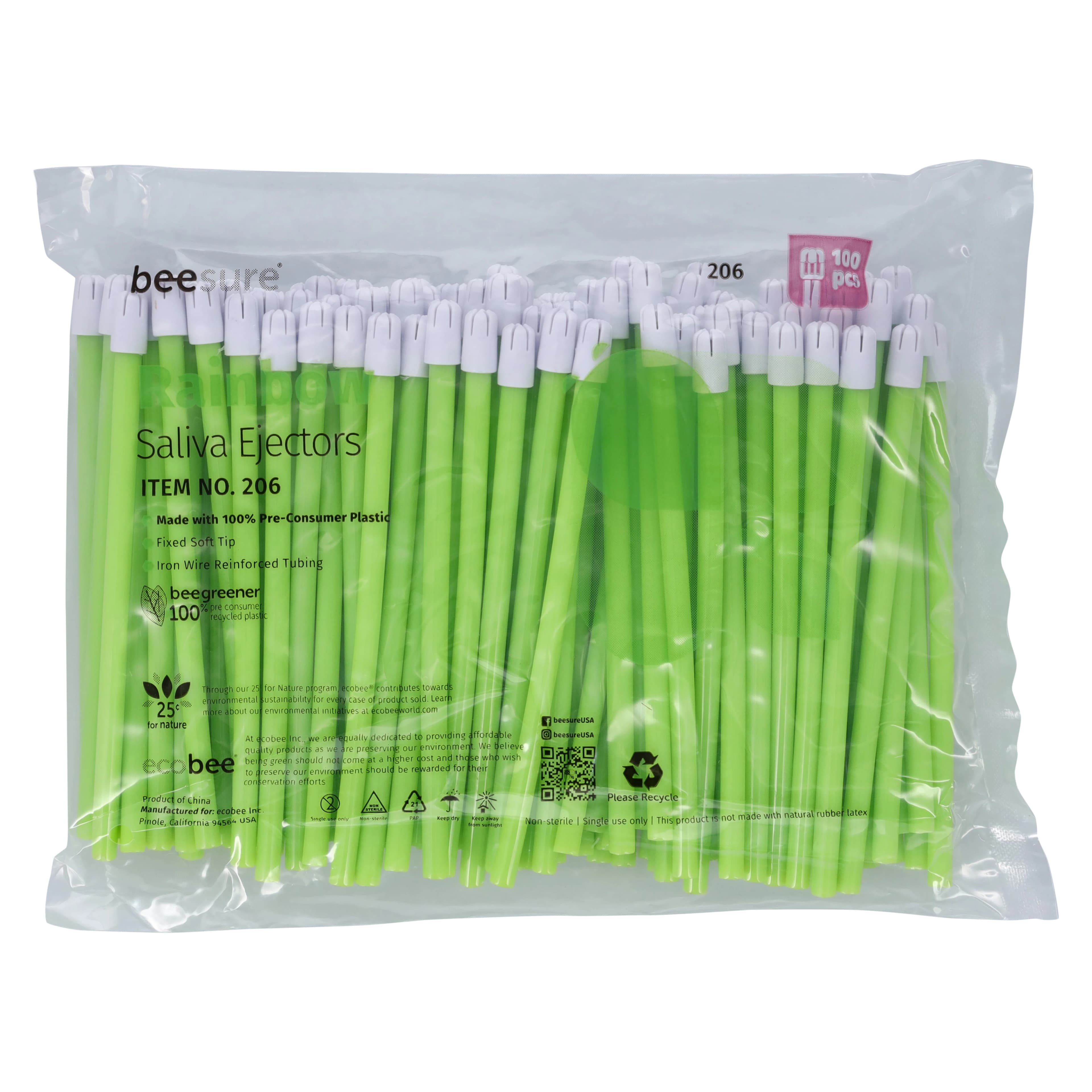 BeeSure Rainbow Saliva Ejectors, Assorted Colors, 500/Box, BE206 thumbnail 11