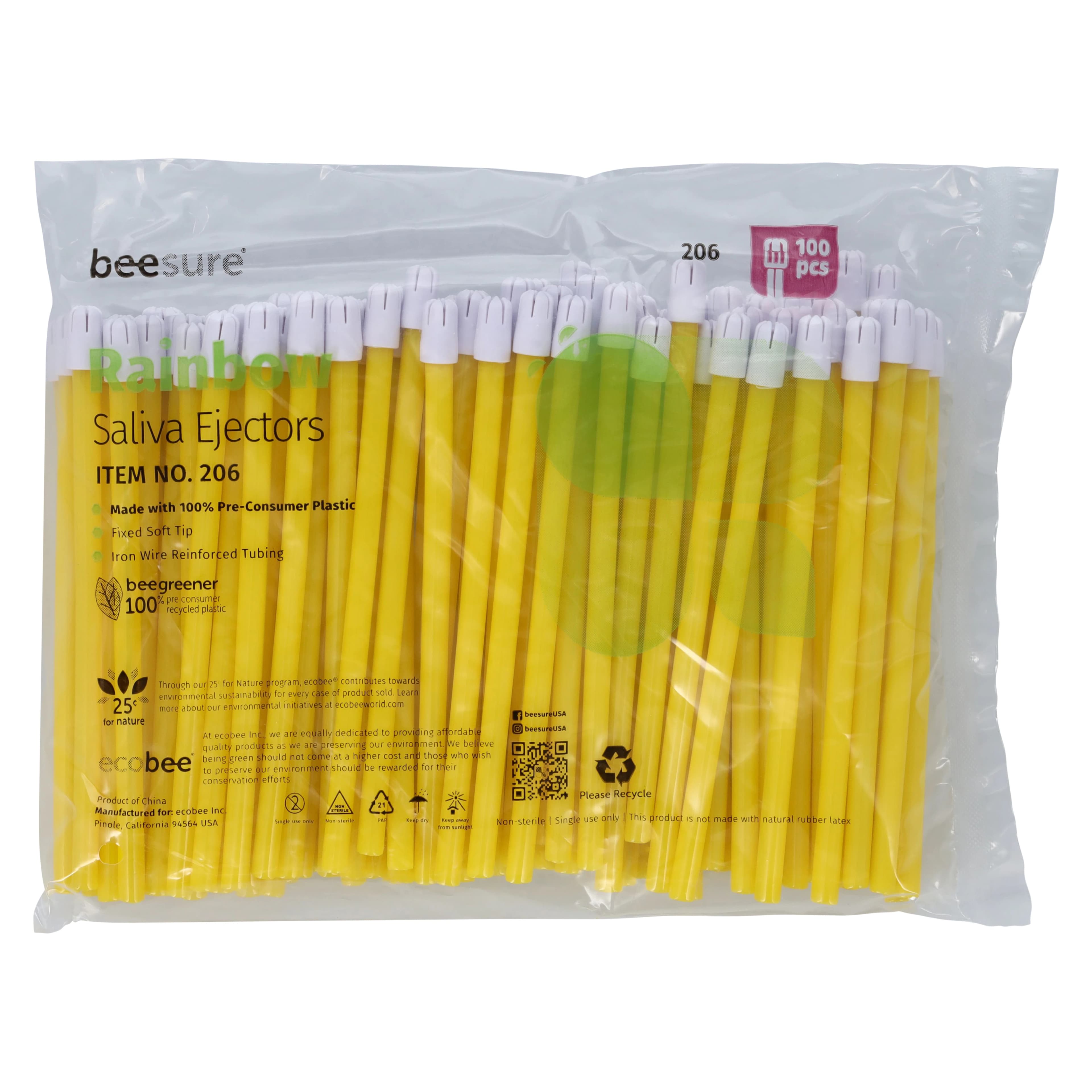 BeeSure Rainbow Saliva Ejectors, Assorted Colors, 500/Box, BE206 thumbnail 12