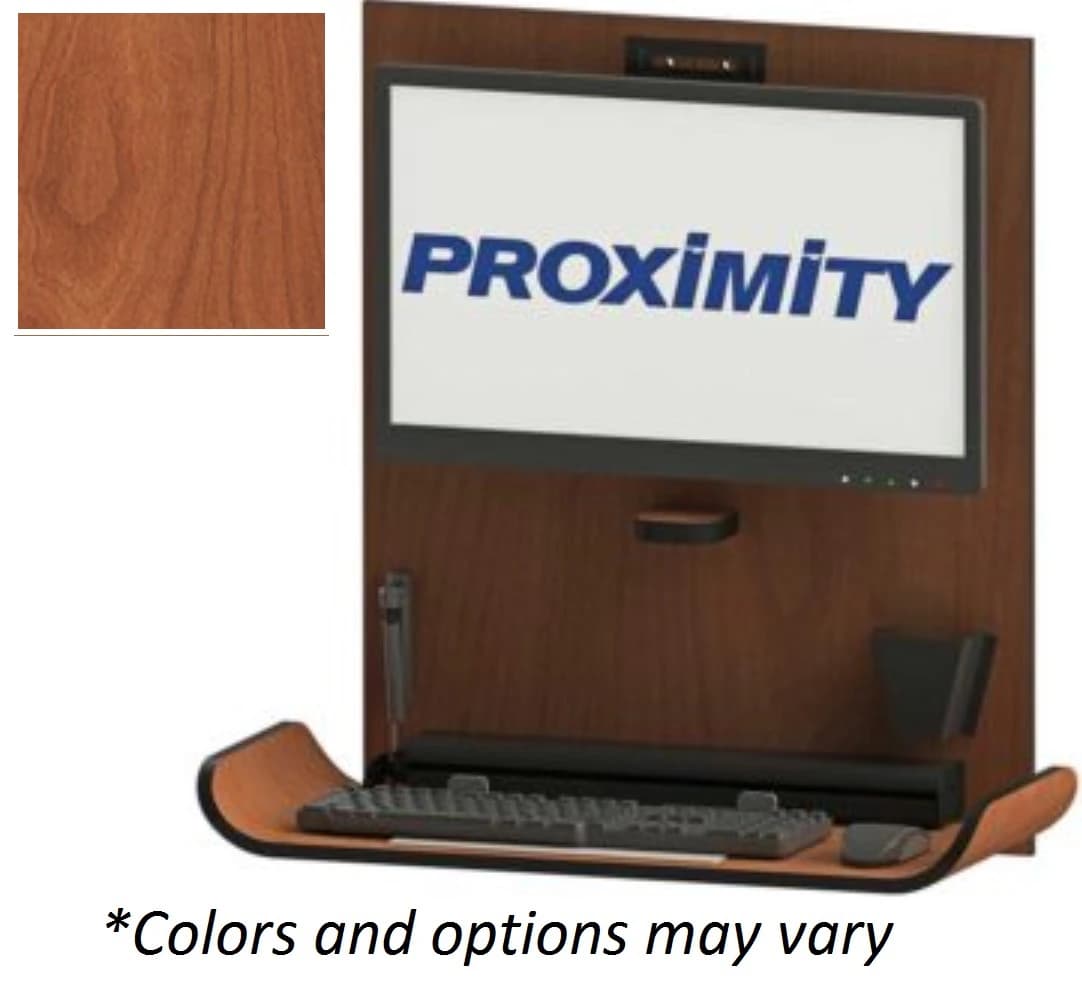 Proximity Systems Classic CX1 Wall Mounted Desk, Wild Cherry Finish - CLASSIC CX1 Wall Mounted - Image 1