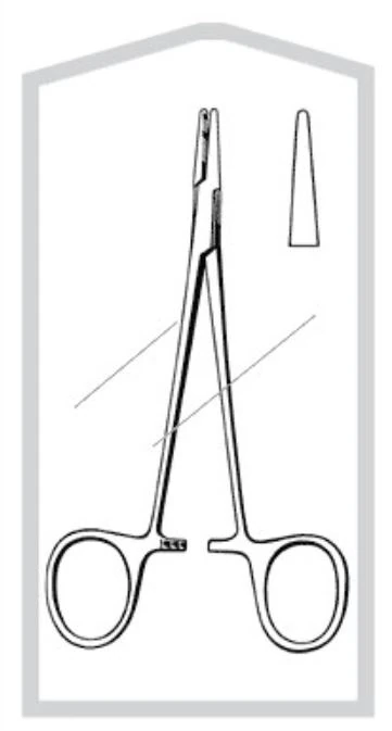 Sklar Econo Halsey Needle Holder, 5" Stainless Steel, Sterile, 50/Case - Holder Needle Econo Sterile - Image 1