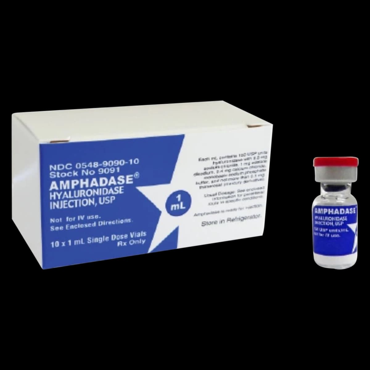 Amphadase (Hyaluronidase) Injection, 150 units/mL, Single-Dose Vial, 1 mL, 10/Package - Amphadase Inj SDV 1mL - Image 1