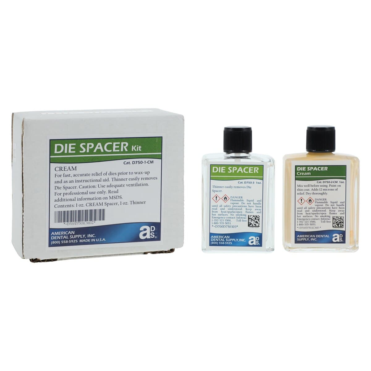 American Dental Supply Die Spacer Standard Kit, Cream, 1 oz - Die Spacer Kit - Image 1