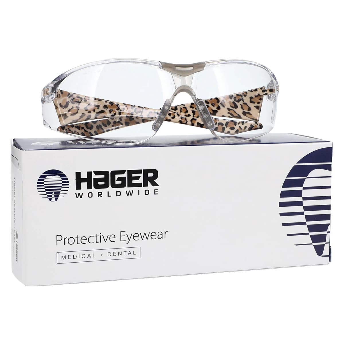 Hager Worldwide Feline Wraparound Protective Eyewear, Leopard Print Temples, Clear Anti-Fog/Anti-Scratch Lens, 1 Each, 100931 thumbnail 2
