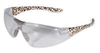 Hager Worldwide Feline Wraparound Protective Eyewear, Leopard Print Temples, Clear Anti-Fog/Anti-Scratch Lens, 1 Each, 100931 - Protective Eyewear JEWELS Felines Wrap Around Frame - Image 1