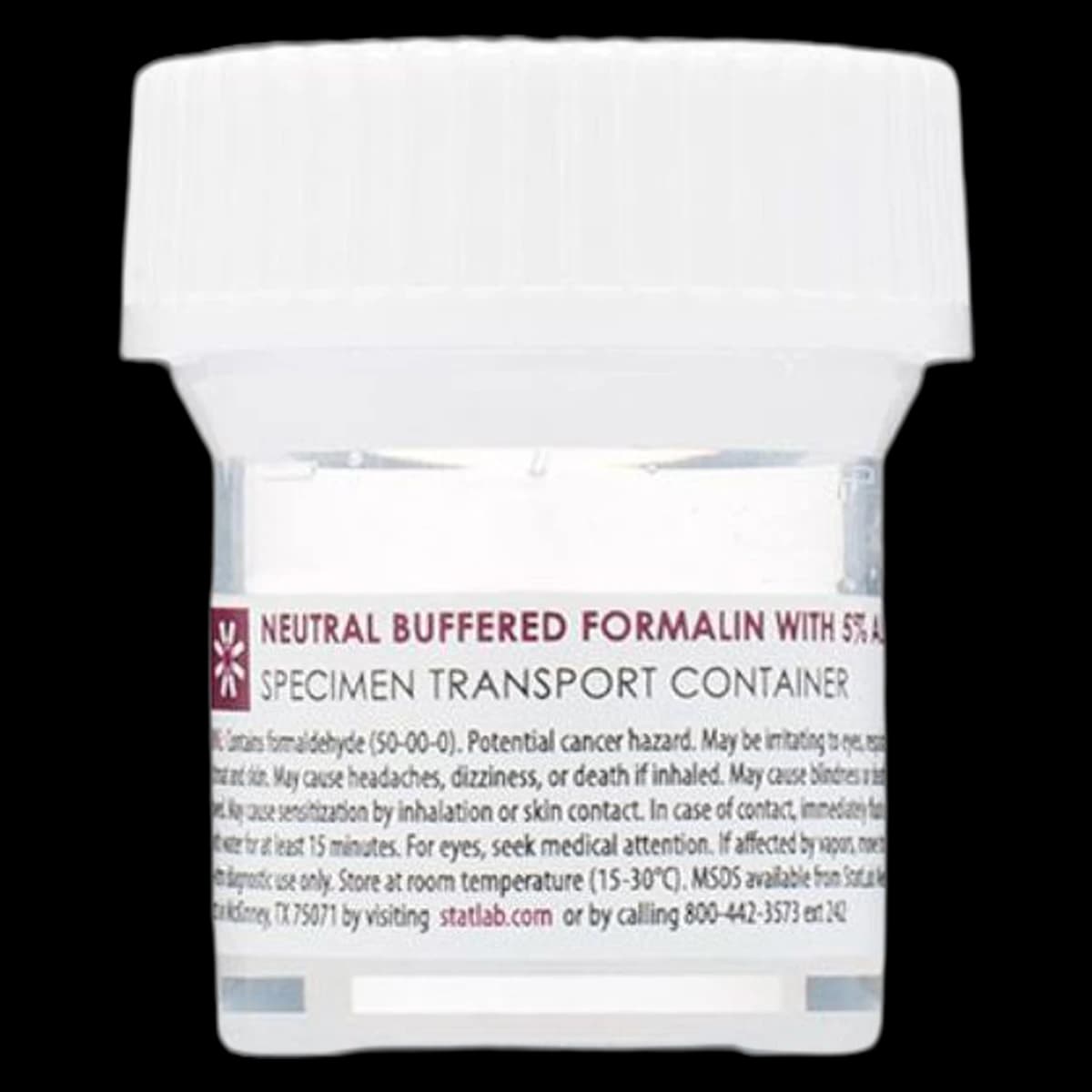 Statlab Medical Products Container Prefill ANBF, Neutral Buffered Formalin, 40 mL, 96/Case - Continer Prefill ANBF - Image 1