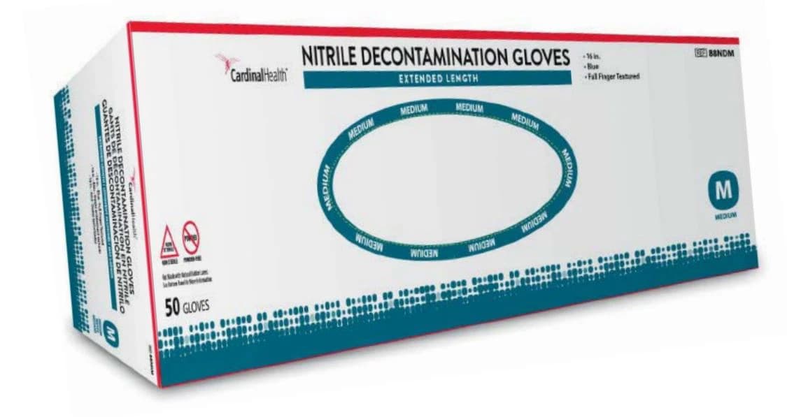 Cardinal Health Nitrile Exam Gloves, X-Large, Blue, Non-Sterile, 500/Case - Glove Nitrile Decontamination - Image 1