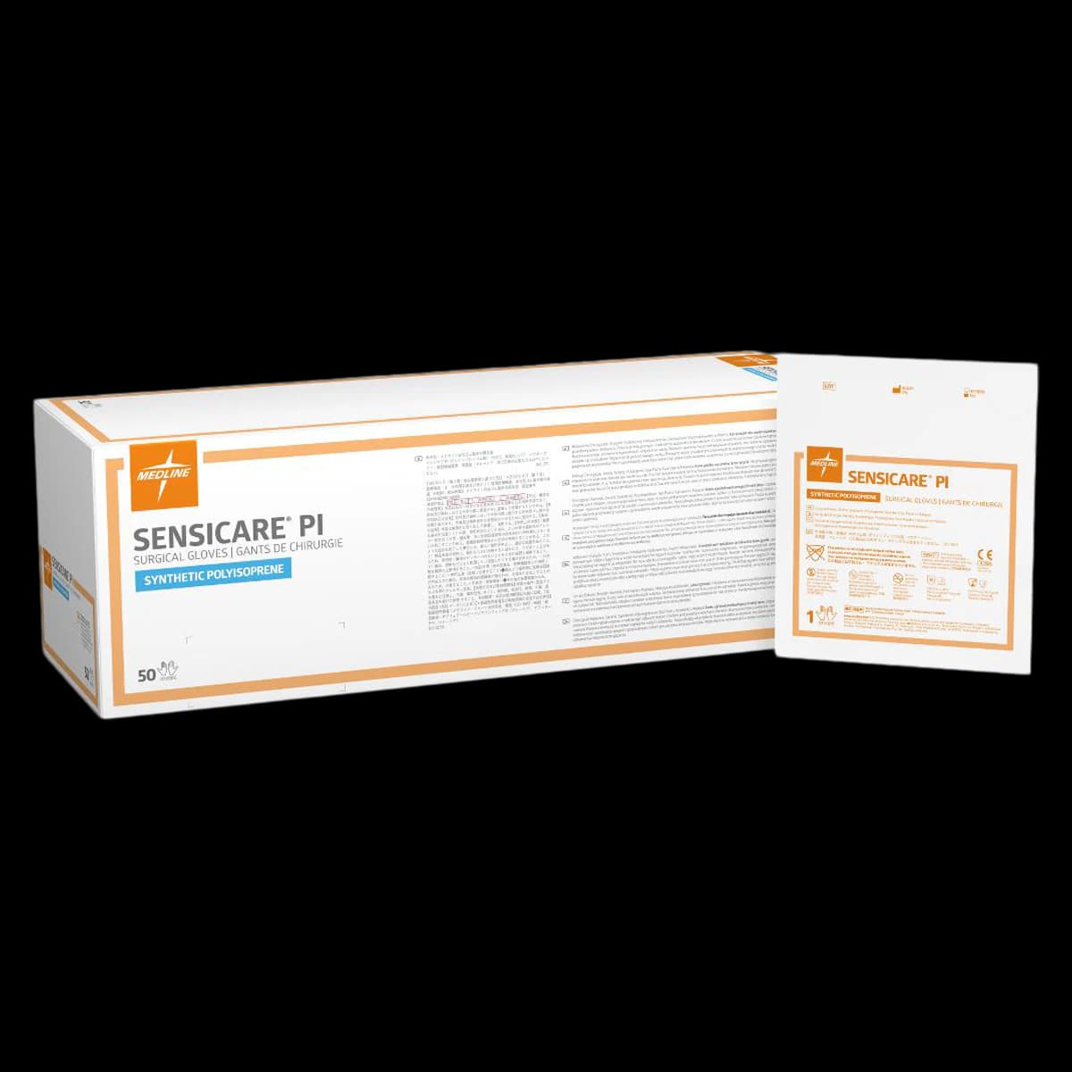 Medline SensiCare PI Polyisoprene Surgical Gloves, Powder-Free, Latex-Free, Size 9, Cream, 200/Case - Gloves Surgical PI PF LF - Image 1