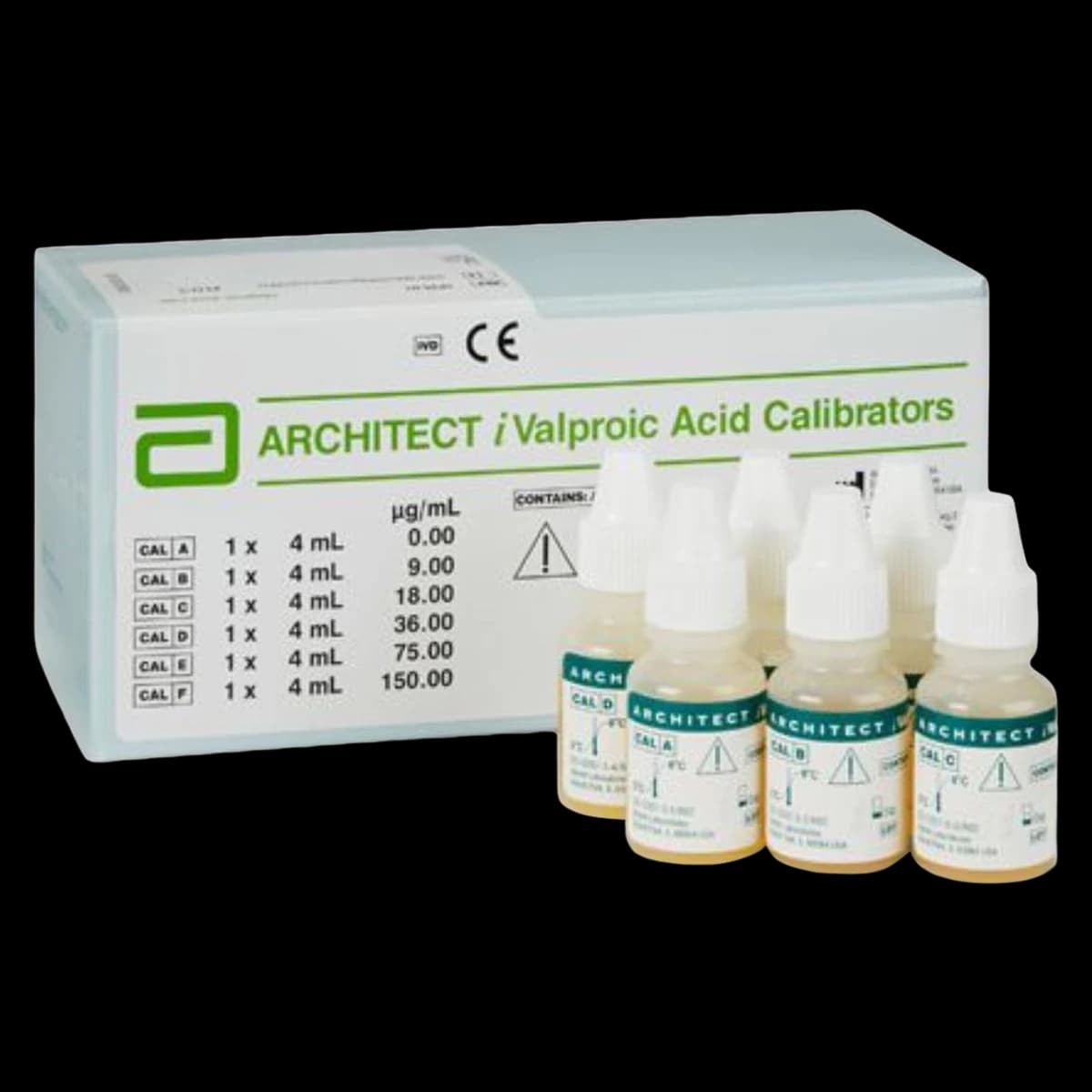 Abbott iValproic Acid Calibrators, 6 x 4 mL - iValproic Acid Calibrators - Image 1