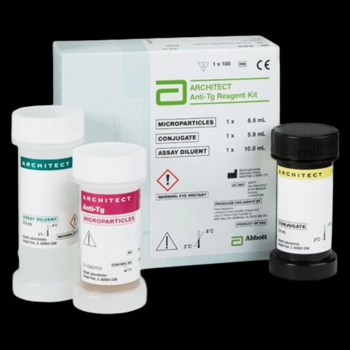 Abbott Architect Anti-Tg (Anti-Thyroglobulin) Reagent Kit, 100 Tests - Architect Anti-Tg Reagent Kit - Image 1