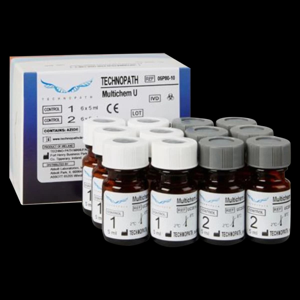 Technopath Multichem U Bi-Level Control, Level 1 & Level 2, 6 x 5 mL Bottles Each Level - Mchem U Bi-Lvl - Image 1