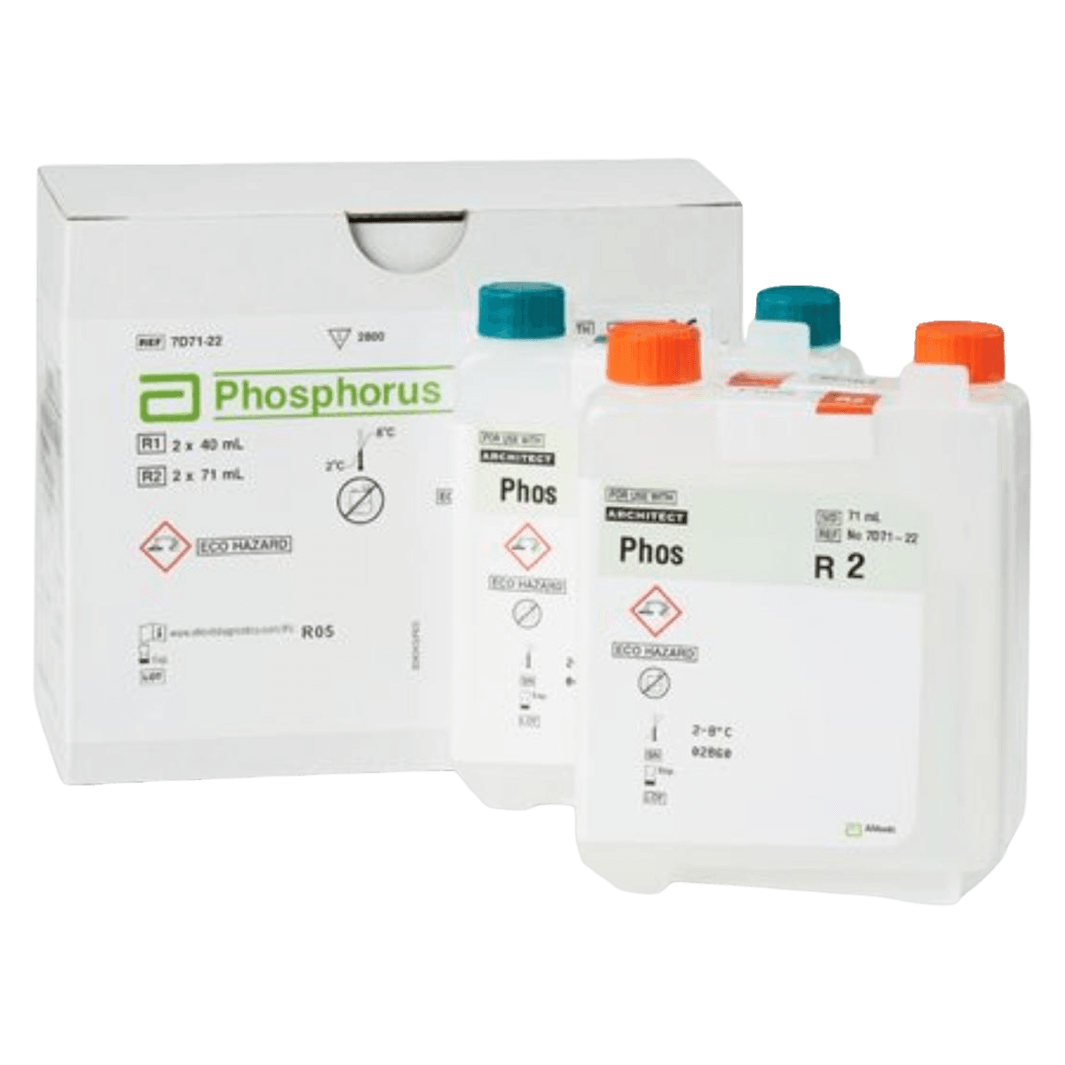 Abbott Architect Phosphorus Reagent, R1 2x40mL/R2 2x71mL, 2800 Tests, 01KT0J07ERFR5N024SPV6NW05T - Phosphorus - Image 1