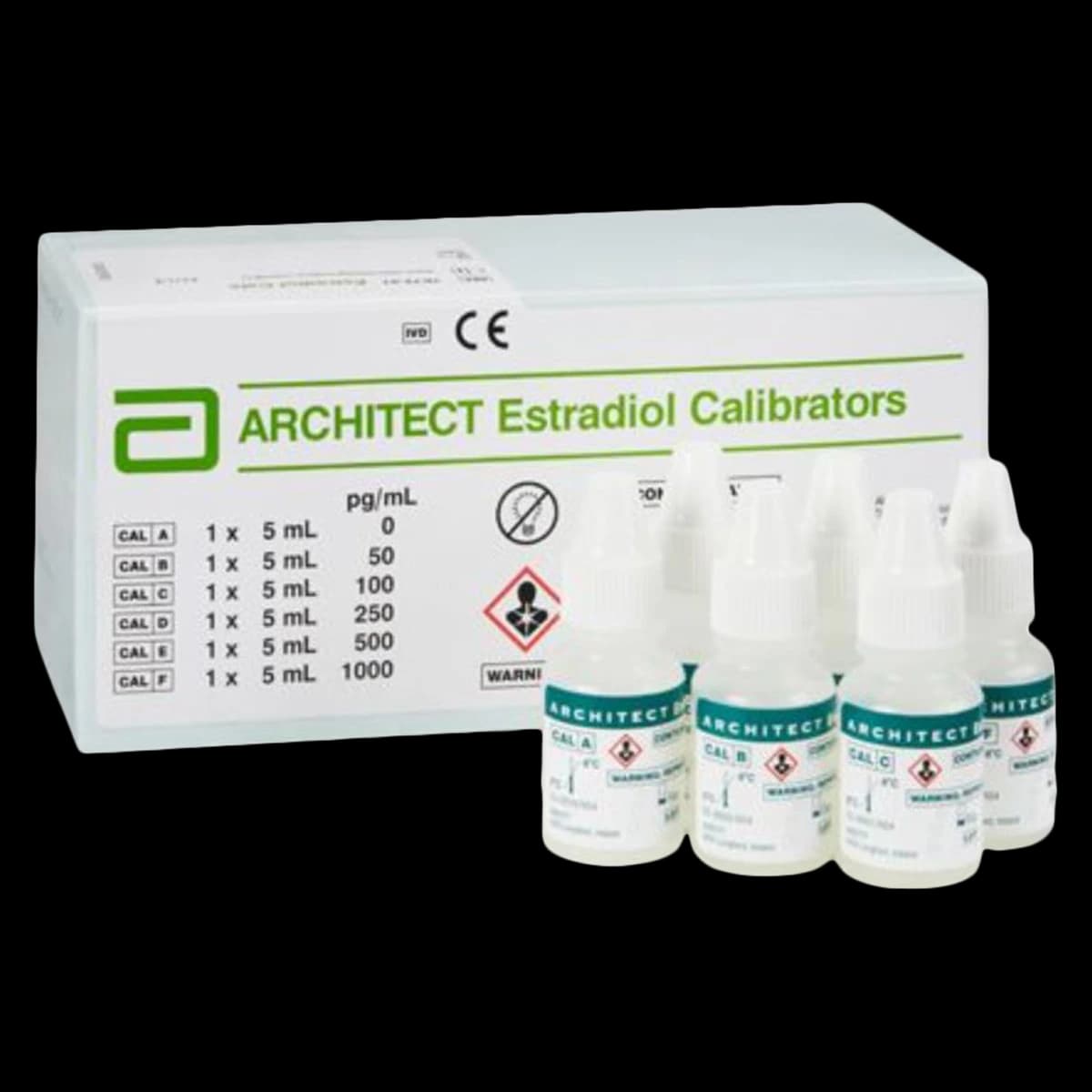 Abbott Architect Estradiol Calibrator Kit, 6 x 5 mL - Estradiol Calibrators - Image 1