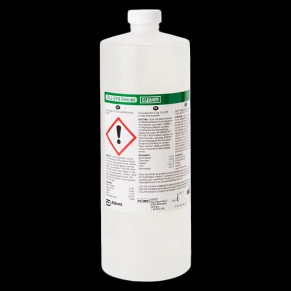 Abbott Cell-Dyn Emerald Cleaner Reagent, 960 mL Bottle - Emerald Cleaner - Image 1