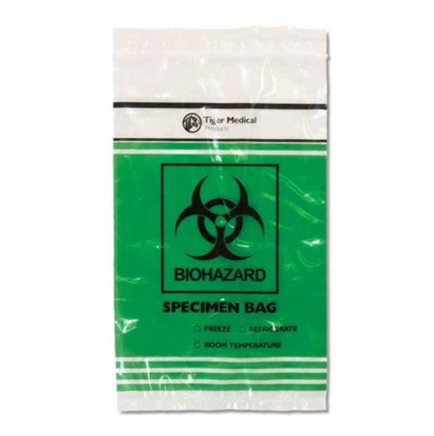Marketlab Specimen Bags, 6" x 10", Green, Zipper Lock, 1000/Package - Bags Specimen Green - Image 1