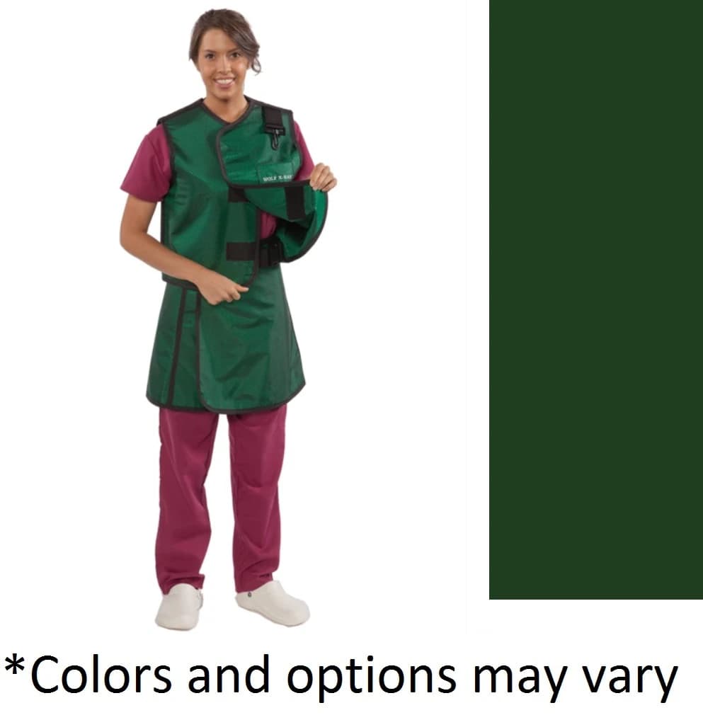 Wolf X-Ray Lead-Free Apron/Vest with Thyroid Collar, Hunter Green, Large, Women's - Apron Vest Thyrd Cllr Lg Wmn - Image 1