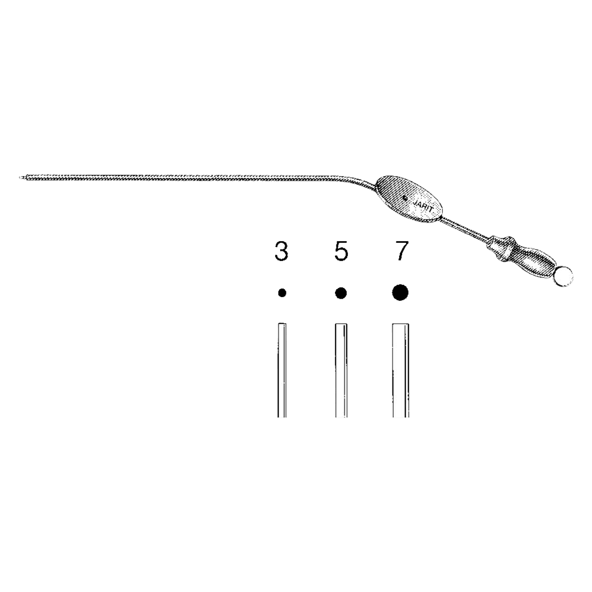 Jarit Baron Suction Tube, Angled, 3 Fr, 3-7/8" Length, Each - Tube Suction Baron Angled 3Fr - Image 1